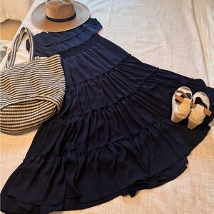 1. State Blue Maxi Tiered A-Line Skirt
